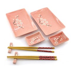 Сервиз для суши "Сакура на розовом фоне" (2 персоны)(28х28,3х3,5 см), K334281S - фото товара