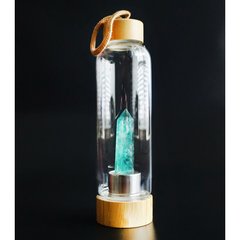 Бутылка для воды с кристаллом 550мл. Зелёный флюорит, K89200173O1557471488 - фото товара