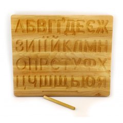 Украинский алфавит, по системе монтессори (35*29*1,8см),массив ольхи,стилус-2шт,покрыт льняным масло, K334292 - фото товара