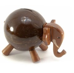 Копилка "Слон" кокосовая (19х13х10 см), K329886 - фото товара