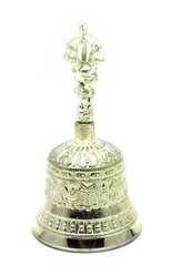 Колокол чакровый бронзовый посеребренный (d-7,5 h-14,5 см)(Bell Embose No.2 SILVER), K328323 - фото товара