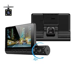 Автомобильный видеорегистратор T710TP, LCD 4'', 1080P Full HD, 3 камеры, 8738 - фото товара