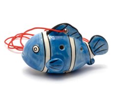 Свистулька керамическая "Рыба" синяя (8,5х6х4 см), K329025 - фото товара