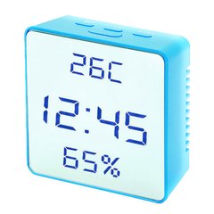Часы сетевые VST-887Y-5, голубые, температура, влажность, USB, 7984 - фото товара