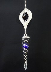 3D Мобіль Крапля + скляна куля білий метал Сині кулі, K89250110O1252434589 - фото товару