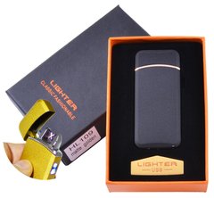 Електроімпульсна запальничка в подарунковій коробці Lighter №HL-109 Black матова, №HL-109 Black матовая - фото товару