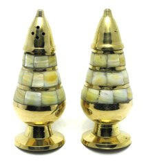 Солонка ,перечница бронза с перламутром (н-р 2 шт)(11х4 см)(Salt & Peper set 2 Ps (s.brass), K328324 - фото товара