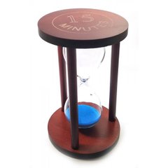 Часы песочные 15 мин синий песок(14,5х9х9 см), K332213 - фото товара