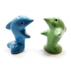 Солонка с перечницей "Дельфины" зелено голубые (7х7х4 см), K327899D - фото товара