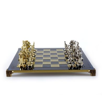 S11BLU шахматы "Manopoulos", "Греко-римские", латунь, в деревянном футляре, синие, 44х44см, 7,4 кг, S11BLU - фото товара