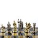 S11BLU шахматы "Manopoulos", "Греко-римские", латунь, в деревянном футляре, синие, 44х44см, 7,4 кг