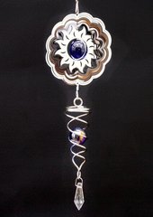 3D Мобіль Квітка + скляна куля білий метал Сині кулі Сині кулі, K89250114O1252434595 - фото товару