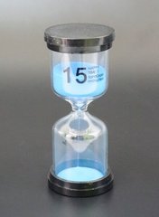 Песочные часы "Круг" стекло + пластик 15 минут Голубой песок, K89290185O1137476239 - фото товара
