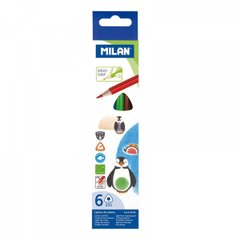 Набір кольорових олівців трикутний ТМ "MILAN" 6шт., D2,9mm, K2738636OO0722306 - фото товару