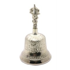 Дзвін чакровий бронзовий посріблений (d-7 h-12,5 см), K328365 - фото товару