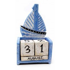 Календар настільний "Вітрильник" дерев'яний (17х10х5 см), K332688 - фото товару