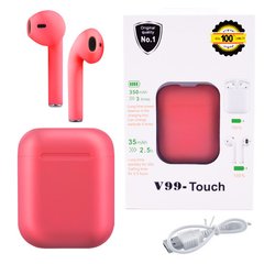Бездротові навушники V99-Touch з кейсом, red, SL7750 - фото товару