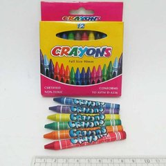 Олівці воскові Crayons, набір 12 цв. 0,9*80мм, без етикетки, K2731645OO8496-12 - фото товару
