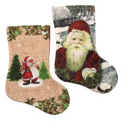 Носок новогодний "Дед мороз" 22*14см, mix, 1шт/этик., K2OO0595DSCNsk - фото товара