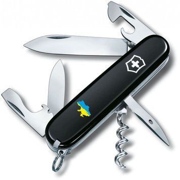 Ніж "Victorinox" Spartan Ukraine 91мм/12функ/чорн /Мапа України син-жовт., 1.3603.3_T1166u - фото товару