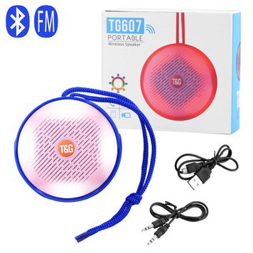 Bluetooth-колонка TG607, speakerphone, радіо, blue, 8677 - фото товару