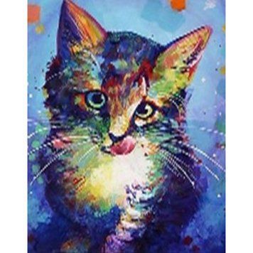Алмазная мозаика по номерам 40*50 "Цветной котенок" карт уп. (полотно на раме), K2755394OO71184_BGLE - фото товара