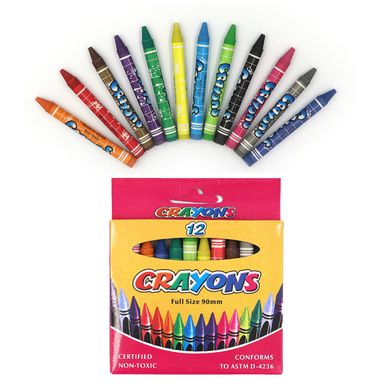 Олівці воскові Crayons, набір 12 цв. 0,9*80мм, без етикетки, K2731645OO8496-12 - фото товару