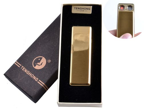 USB запальничка в подарунковій упаковці (Дві спіралі розжарювання) №4863 Золото, №4863 Золото - фото товару