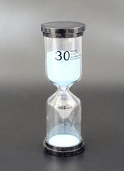 Пісочний годинник "Коло" скло + пластик 30 хвилин Блакитний пісок, K89290187O1137476248 - фото товару