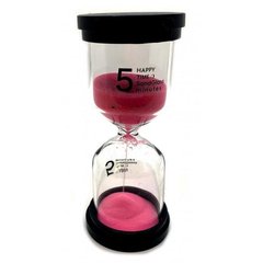 Годинник пісочний (5 хвилин) "Рожевий пісок" (10,5х4,5х4,5 см), K330720 - фото товару