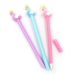 Ручка дитяча з іграшкою "Flamingo" гелева, синя, mix, 12шт/етик., K2754343OO2009A - фото товару