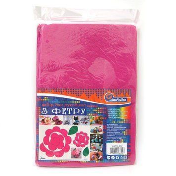 Фетр SOFT 170GSM 1,2 мм "Темно-рожевий" 10PC/OPP A4, K2733986OO170SQ002 - фото товару