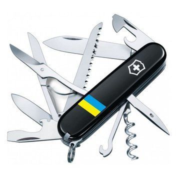 Ніж "Victorinox" Huntsman Ukraine 91мм/15функ/чорн /Прапор України, 1.3713.3_T1100u - фото товару