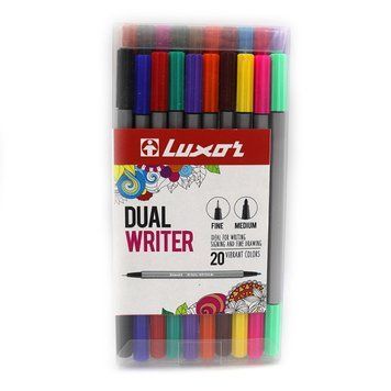 Набір двостор. лінер+фломастер "Luxor" "Dual Writer" водн. основа, 20шт., mix20, K2754473OO15400-20 - фото товару