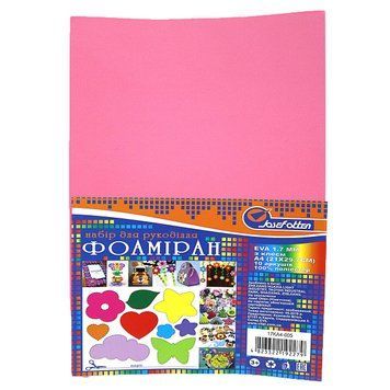 Фоамиран EVA 1.7&plusmn;0.1MM "Бледно-розовый" A4 (21X29.7CM) с клеем, K2741385OO17KA4-005-SK - фото товара