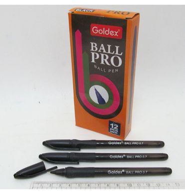 Ручка масляна Goldex "Ball pro # 1201 Індія Black 0,7 мм з грипом, K2730560OO1201-bk - фото товару