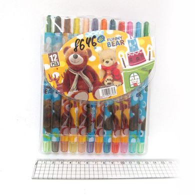 Мелки восковые Crayons "Медвежонок", набор 12 цв. PVC, K2735457OO8646 - фото товара