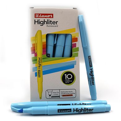 Текстовиділювач "Luxor" "Highliters" 1-3,5 мм тонк. блакитний., K2744031OO4145 - фото товару