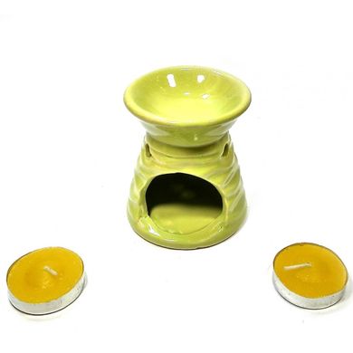 Аромалампа керамическая ,подарочный набор салатовая (13х8х7,5 см), K332025B - фото товару