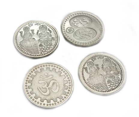 Монета коллекционная "Ганеша и Лакшми" (Индия)(3,2 см), K323469 - фото товара