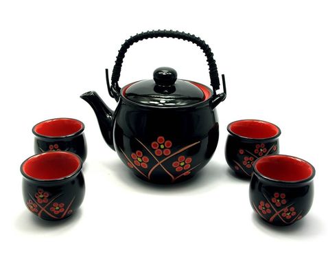 Сервиз керамический (чайник ,4 чашки)(28х17х12), K328013 - фото товара
