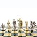 S11GRE шахматы "Manopoulos", "Греко-римские", латунь, в деревянном футляре, зелёные, фигуры золото/серебро 44х44см, 7,4 кг