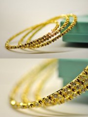 Браслет кольцо желтый метал под золото со стразами, K89080218O362834406 - фото товара