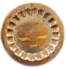 Тарілка бронзова настінна (48 см)(Wall Plate Jaipuri Mix 20"), K323510 - фото товару