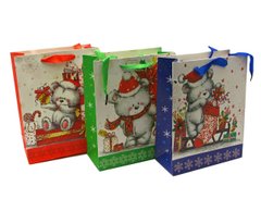 Пакет подарунковий "Новий рік" картон (12 шт/уп)(23х18 см), K328805 - фото товару