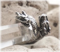 Перстень "Boho" нержавіюча сталь розмір 20 - 22 Два дракона, K89080004O838132800 - фото товару