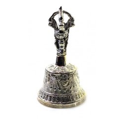 Дзвін чакровий бронзовий посріблений (№00) (d-6, h-11 см) (Непал), K333903 - фото товару
