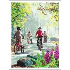 Розмальовка за номерами на дереві 40*50 J.Otten Прогулянка на велосипеді (карт.уп фарби+кисті), K2751061OO5324RAD - фото товару