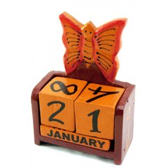 Календарь настольный "Бабочка" дерево коричневая(15х10х5 см), K330284C - фото товара