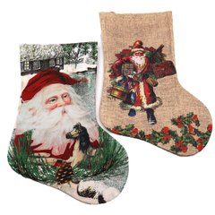 Носок новогодний "Дед Мороз" 34*23см, mix, 1шт/этик., K2742051OO0595-32 - фото товара